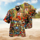 Skull Flame Hawaiian Shirt Detailed Pattern View For Warm Weather Events