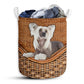Small Size Chinese Crested Dog Rattan Texture Laundry Basket For Bathroom Bedroom Storage
