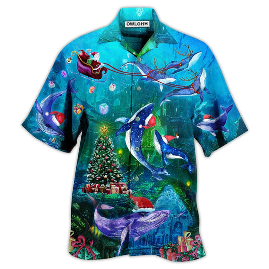 Whale Chirstmas Whales Sea Hawaiian Shirt For Summer Vacation And Beach Travel