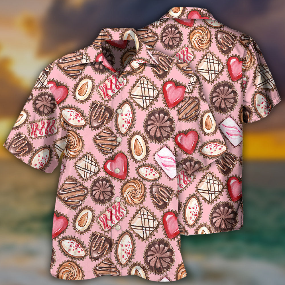 Chocolate Power Hawaiian Shirt Pattern Detail For Summer Holidays And Outdoor Fun