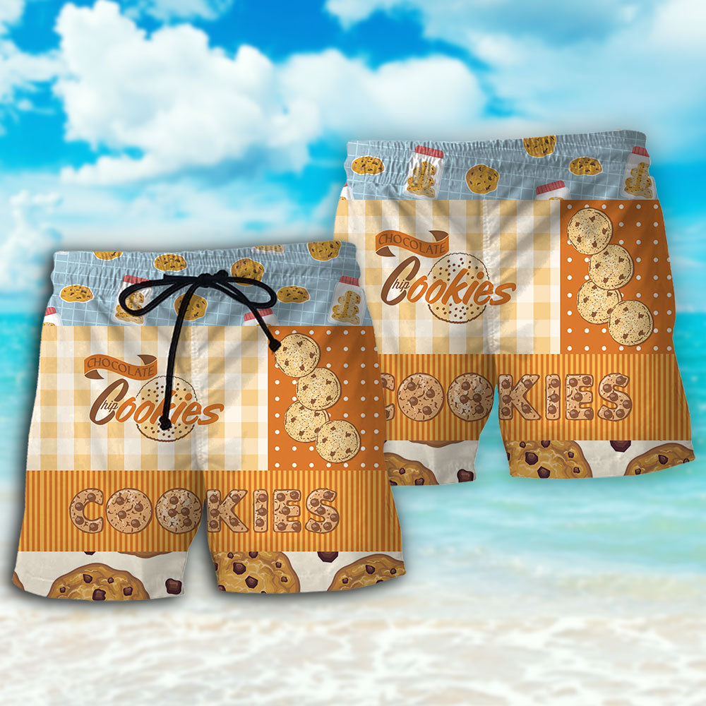 I Love Cookies Fun Food Beach Shorts Design View For Comfortable Resort And Beach Styling