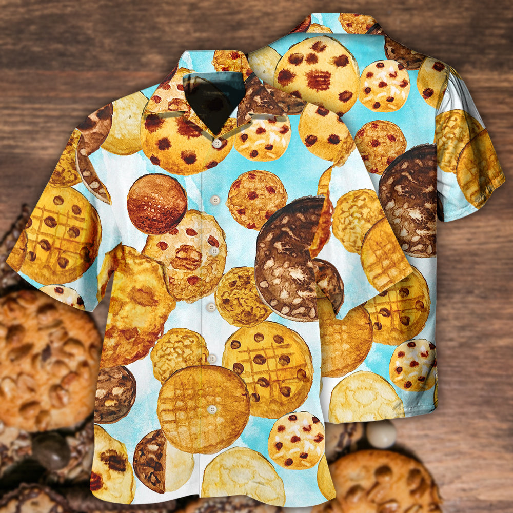 Chocolate And Cookies Hawaiian Shirt With All Over Print For Resort Getaways Summer Adventures And Casual Gifting