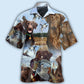 Blue Hunting Chocolate Labrador Retriever Sky Hawaiian Shirt For Summer Events And Casual Outdoor Wear
