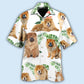 Tropical Chow Leaf Hawaiian Shirt For Resort Trips, Coastal Parties, And Warm Weather Style