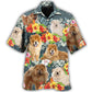 Tropical Chow Dog Design Hawaiian Shirt For Nature Fans, Resort Trips, And Comfortable Warm Weather Wear