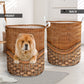Chow Chow Dog Rattan Texture Laundry Basket For Room Home Organizer