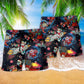 Christmas Santa In Space Beach Shorts Design Detail For Coastal Escapes And Daily Wear
