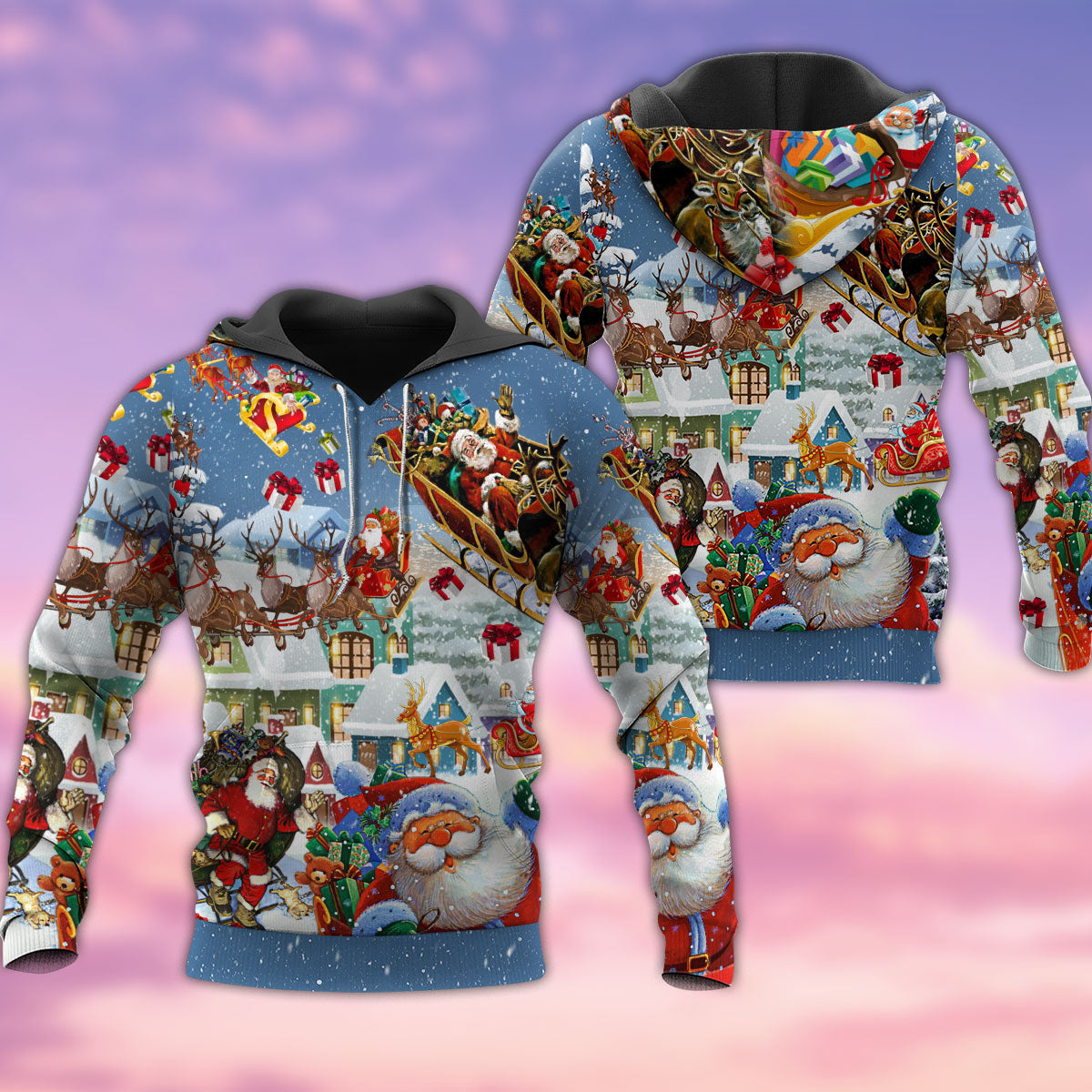 Say Hi Santa Snow Hoodie For Winter Adventures Family Gatherings And Festive Everyday Style