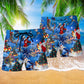 Christmas Skull Beach Shorts Pattern Detail For Vacation Style And Leisure And Relaxation