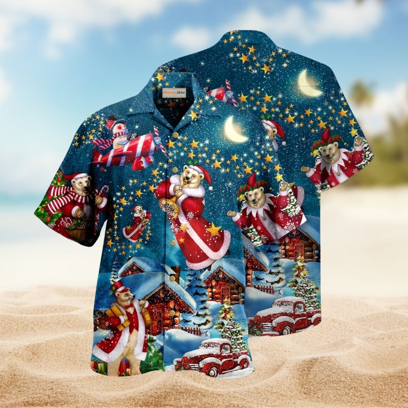 Tiki Cosmic Adventure Hawaiian Shirt Front Pattern View For Coastal Travel
