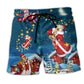 Christmas Bear Happy Santa Beach Shorts Print Detail For Thoughtful Gift Giving