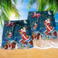 Christmas Bear Happy Santa Beach Shorts Artwork Detail For Christmas Trips And Gifting