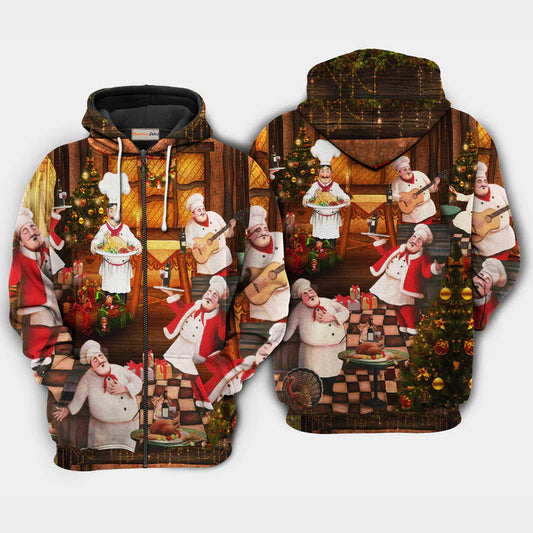 Happy Christmas Chefs Holiday Hoodie For Seasonal Parties Casual Wear And Thoughtful Holiday Gifts