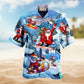 Christmas Close To Heaven Down To Earth Snowboarding Hawaiian Shirt For Beach Holidays And Everyday Casual Wear