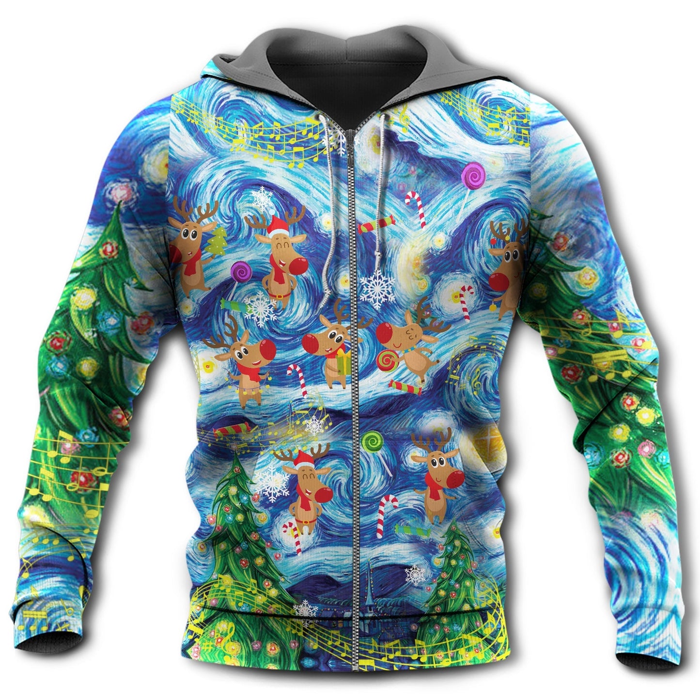Happy Christmas Dancing Reindeer Hoodie For Festive Celebrations Seasonal Trips And Relaxed Winter Wear