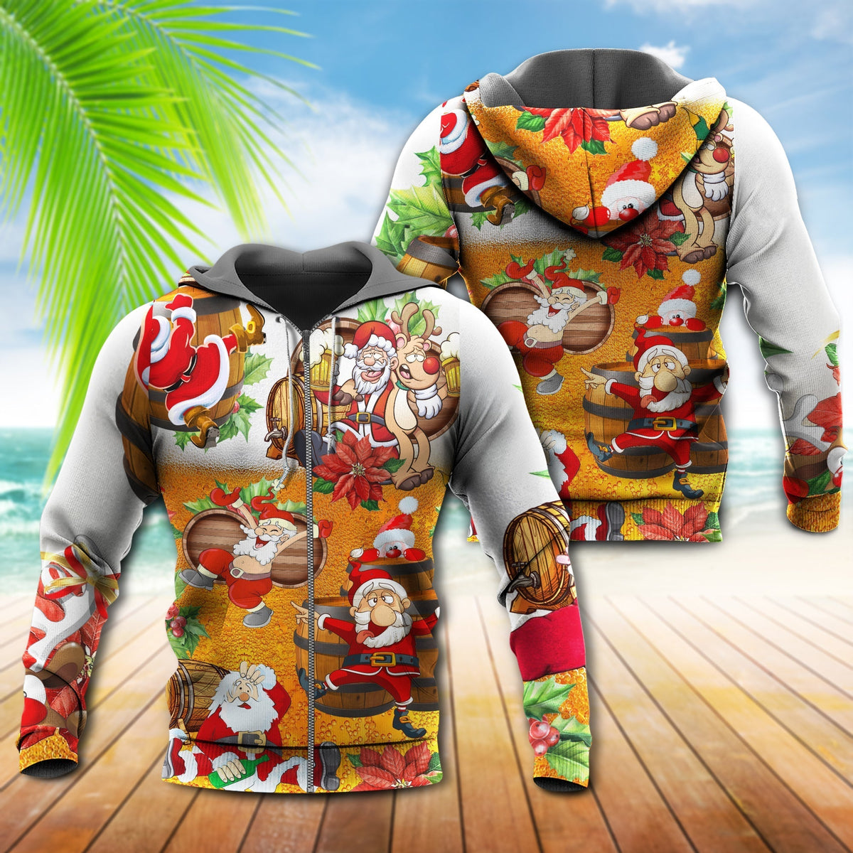 Christmas Dear Santa Here Beer Hoodie For Christmas Gatherings Outdoor Trips And Relaxed Seasonal Style