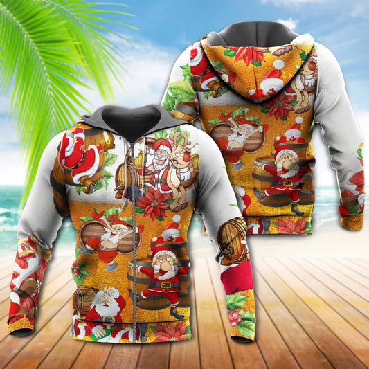 Christmas Dear Santa Here Beer Hoodie For Christmas Gatherings Outdoor Trips And Relaxed Seasonal Style