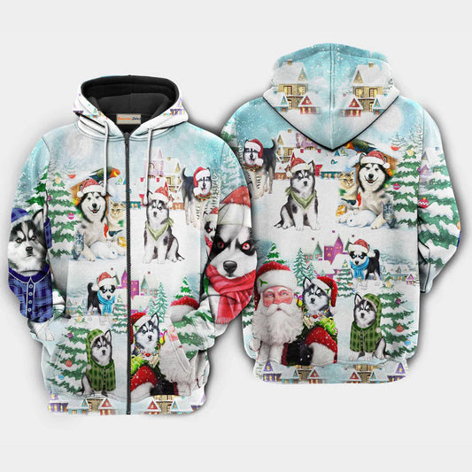 Happy Christmas Dog Holiday Hoodie For Winter Streetwear Christmas Travel And Seasonal Home Gatherings