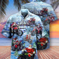 Festive Christmas Driving Hawaiian Shirt Artwork View For Weekend Travel And Beach Style