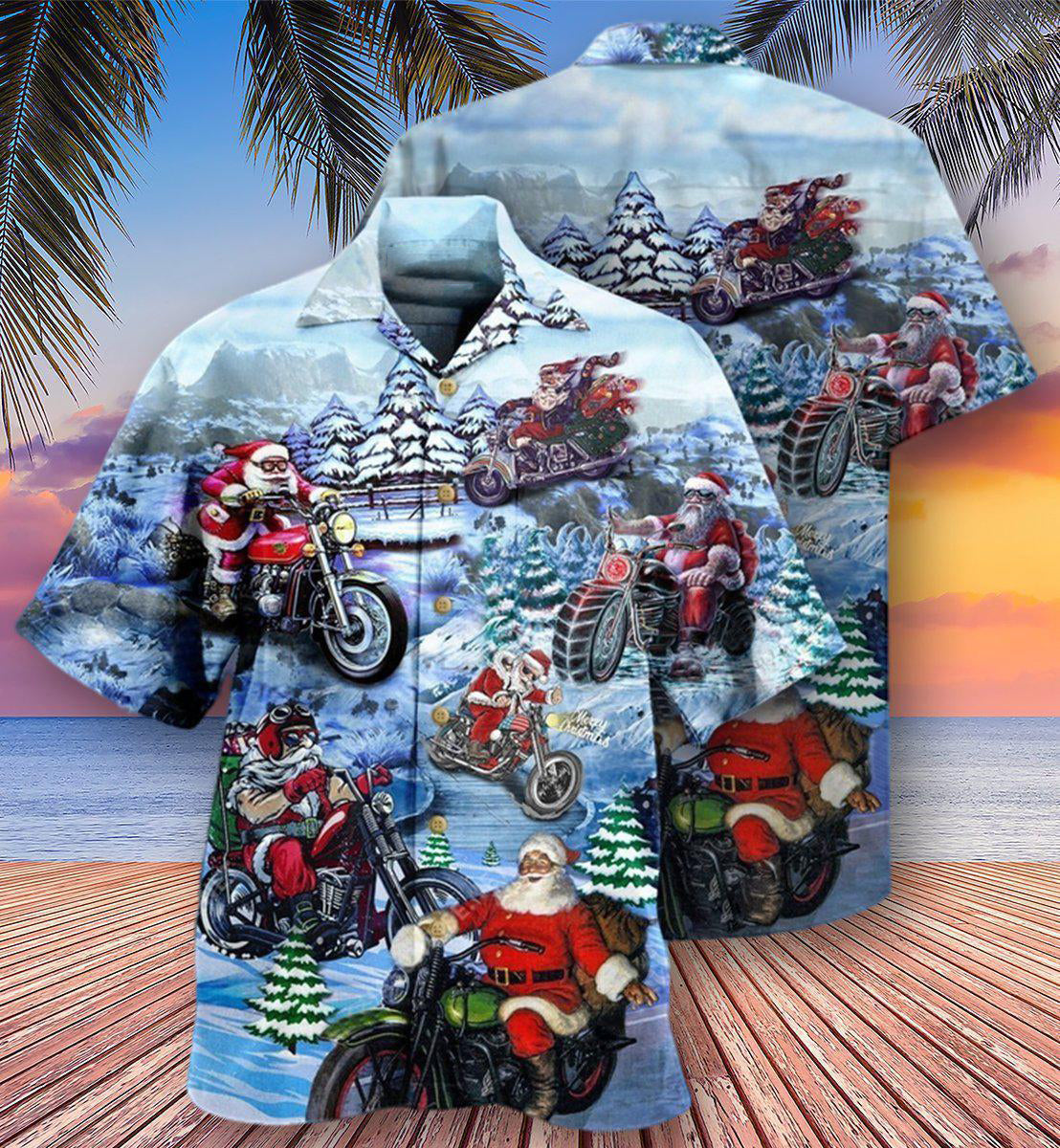 Festive Christmas Driving Hawaiian Shirt Artwork View For Weekend Travel And Beach Style