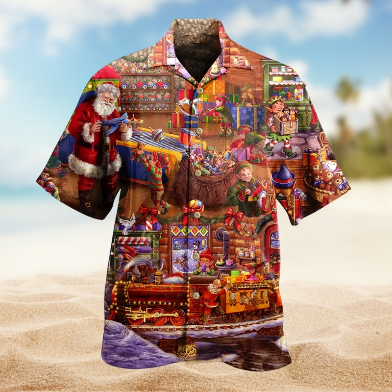 Christmas Creative Pattern Hawaiian Shirt For Tropical Holidays, Outdoor Gatherings, And Everyday Comfort