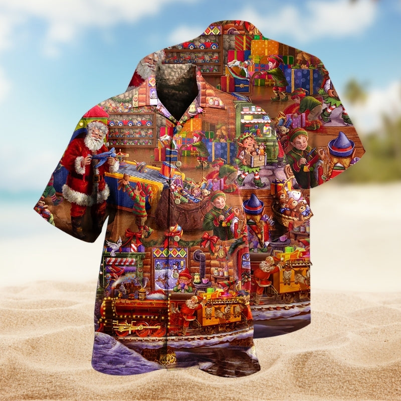 Christmas Creative Pattern Hawaiian Shirt For Tropical Holidays, Outdoor Gatherings, And Everyday Comfort