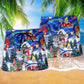 Christmas Hanging With Gnomies Beach Shorts Pattern View For Relaxed Vacation Styling