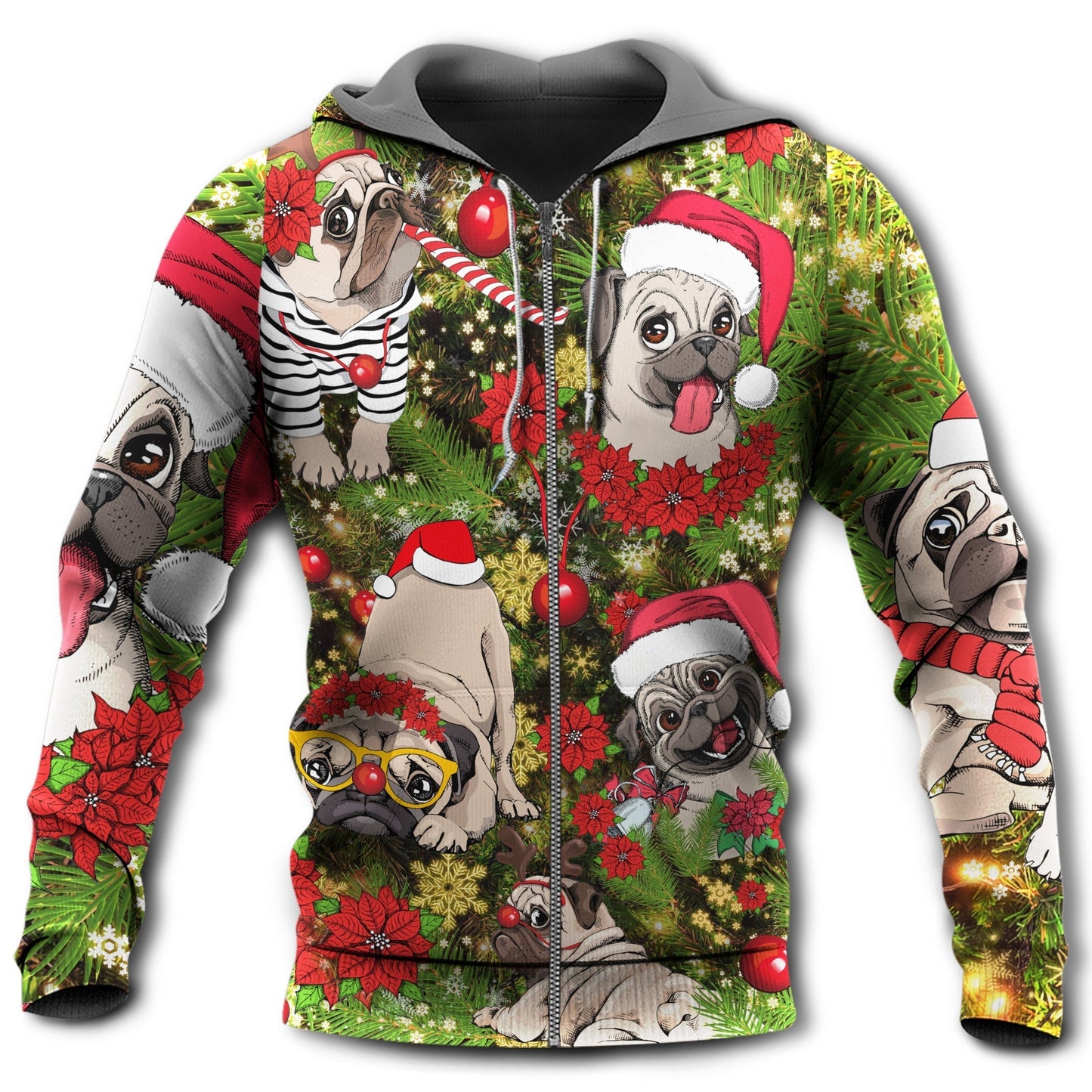 Christmas Have Little Pugmas Hoodie For Festive Celebrations Seasonal Trips And Relaxed Winter Wear