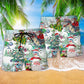 Christmas Have A Roarsome Hawaiian Print Beach Shorts For Festive Vacation Wear