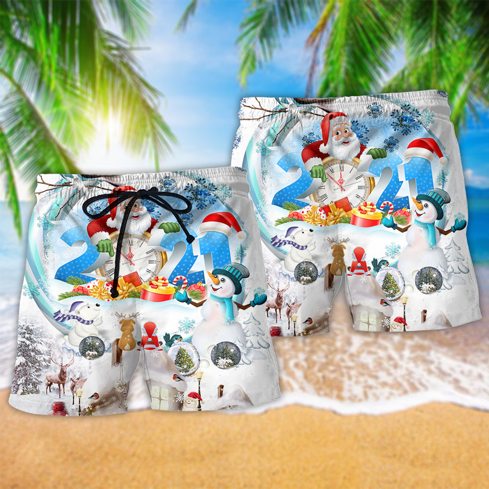 Christmas Sparkling Year Beach Shorts Pattern Detail For Summer Adventures And Everyday Comfort