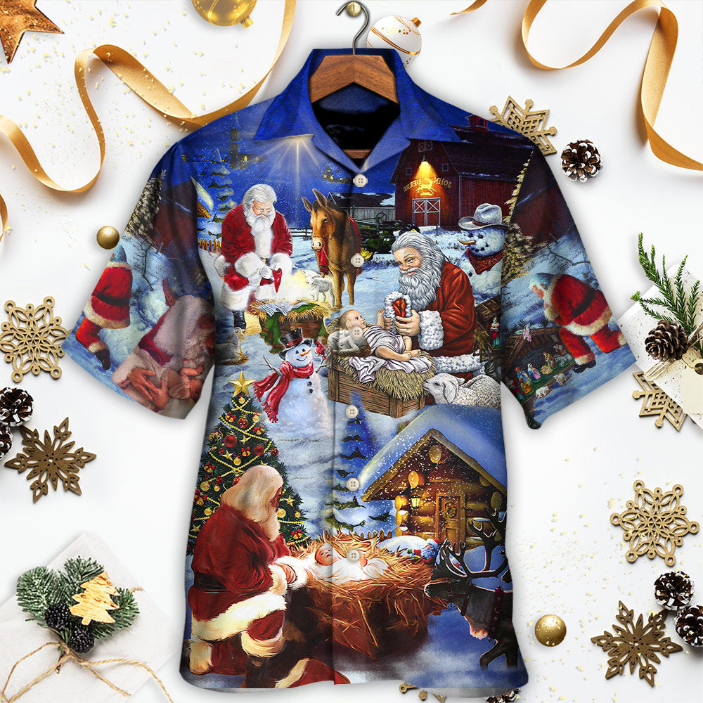 Faith Gift Christmas Hawaiian Shirt Pattern Detail For Summer Holidays And Outdoor Fun