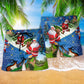 Christmas Jumping On Musical Instrument Hawaiian Beach Shorts For Festive Vacation Wear