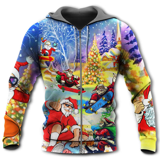 Christmas Skateboard Fun Hoodie For Festive Streetwear Winter Outings And Christmas Celebrations