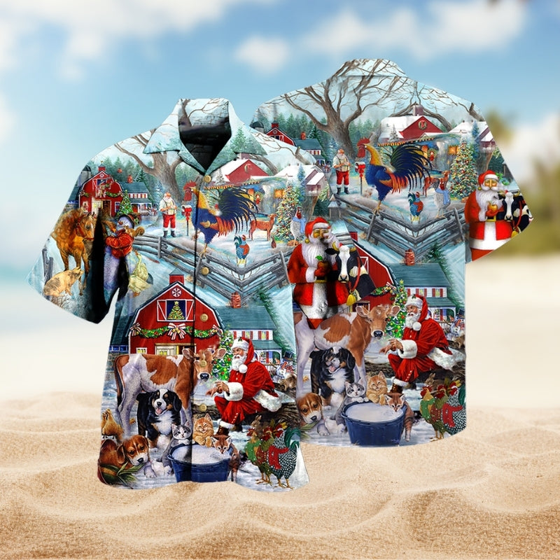 Christmas Animals Hawaiian Shirt For Winter Celebrations, Beach Travel, And Relaxed Holiday Wear