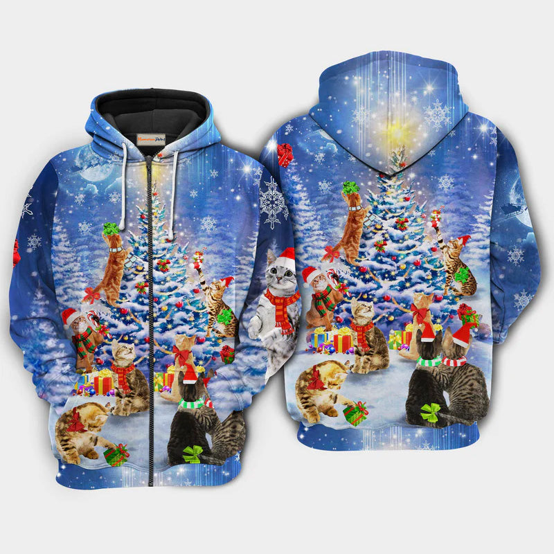 Christmas Love Cats Holiday Hoodie For Festive Family Moments Winter Wear And Holiday Gift Ideas