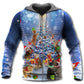 Christmas Cat Love Night Hoodie For Winter Streetwear Christmas Travel And Seasonal Home Gatherings