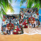 Christmas Love Many Animals Hawaiian Print Beach Shorts For Warm Weather Celebrations