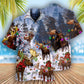 Festive Moose Christmas Hawaiian Shirt For Vacation Days And Relaxed Coastal Outings