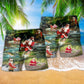 Christmas Fishmas Reel Fun Beach Shorts Artwork Detail For Casual Warm Weather Outfits