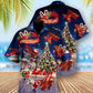 Blue Airplane Christmas Reindeer Any Santa Hawaiian Shirt Artwork Detail For Resort Trips And Outdoor Activities