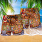 Christmas Santa Happiness Beach Shorts Design Detail For Resort And Beach Day Style