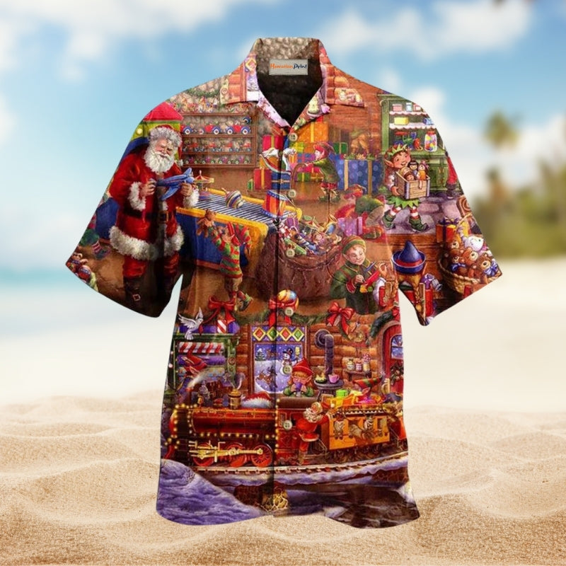 Christmas Santa And Happiness Hawaiian Shirt For Summer Vacation Beach Travel And Relaxed Casual Wear