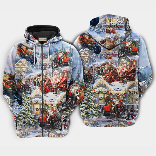 Christmas Santa Biker Holiday Hoodie For Festive Days Casual Adventures And Thoughtful Seasonal Gifting