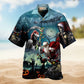 Christmas Santa Claus Skull Hawaiian Shirt For Summer Vacation Beach Travel And Relaxed Casual Wear