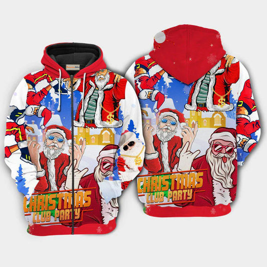 Christmas Santa Dances Like Star Hoodie For Christmas Gatherings Outdoor Trips And Relaxed Seasonal Style