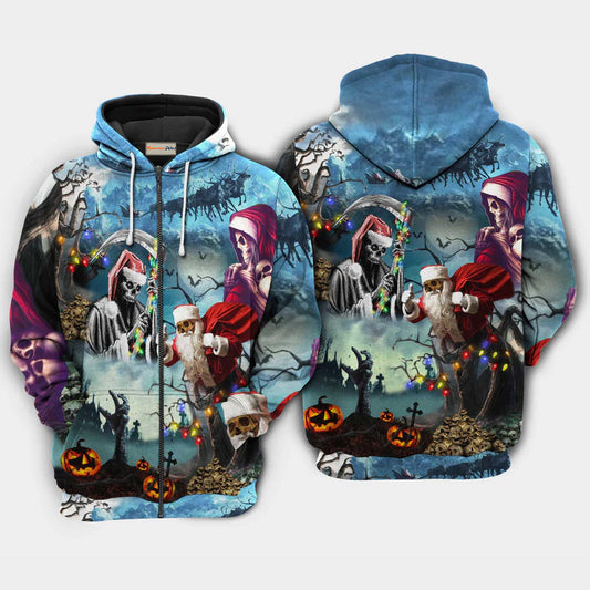 Christmas Santa Skull Holiday Hoodie For Seasonal Parties Casual Wear And Thoughtful Holiday Gifts