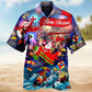 Christmas Spreading Santa Hawaiian Shirt For Festive Events, Island Vacations, And Comfortable Casual Outfits