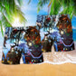 Christmas Stay Cool Santa Claus Hawaiian Print Beach Shorts For Christmas Getaways