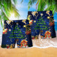 Christmas The Lord Style Hawaiian Print Beach Shorts For Festive Outdoor Style