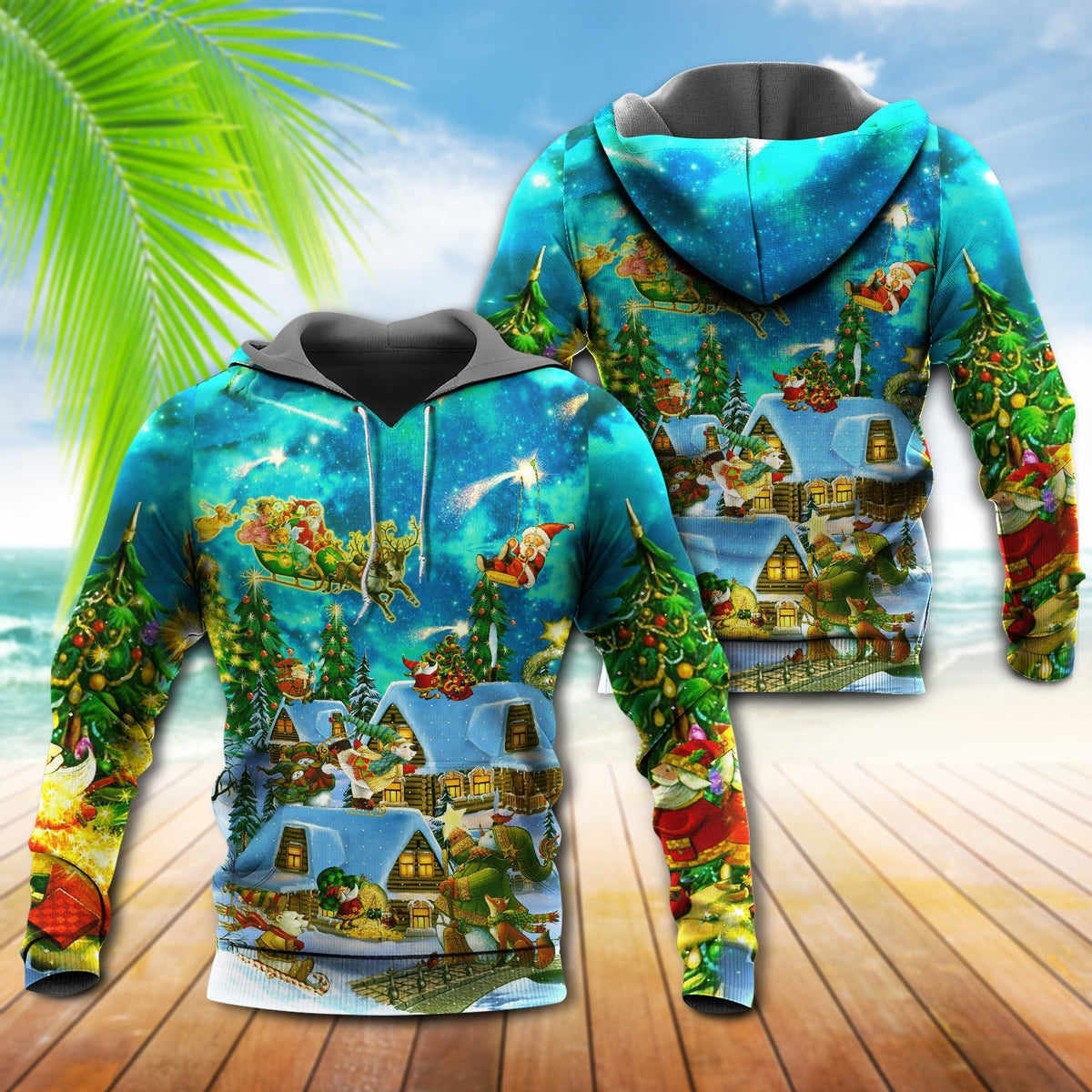 Happy Christmas Magical Night Hoodie For Christmas Gatherings Outdoor Trips And Relaxed Seasonal Style